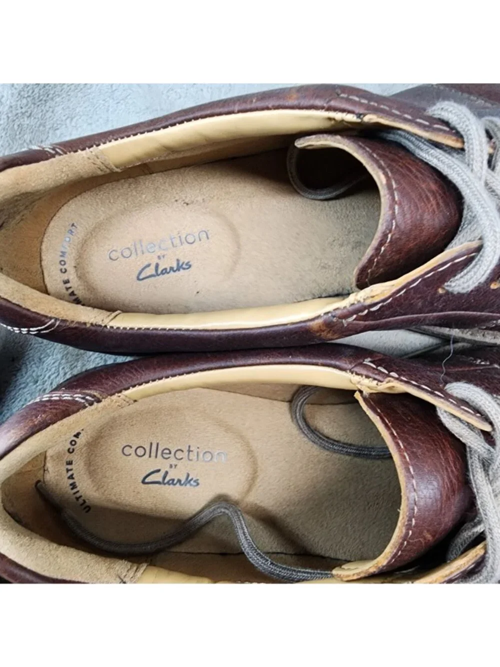 Clarks Shoes Mens Size 11 Brown Leather Collections Lace Up Derby Oxfords *Read*